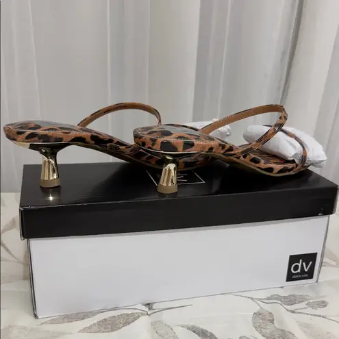 Dolce Vita Leopard Print Heeled Sandals Brown Size 7.5