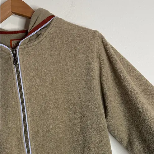 Horny Toad Toad & Co Tan/Khaki Hooded Full Zip Fleece Plush Hoodie size L