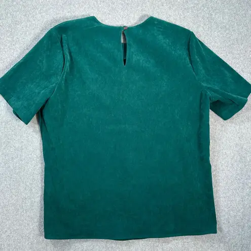 City Girl by Nancy Bolen Vintage Suede Blouse Women's !2 Green Short Sleeve Size 12