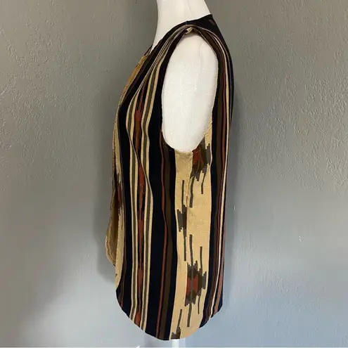 Vintage boho Vest Southwest Aztec Western Fall Vest Reversible Hippie S/M Size M