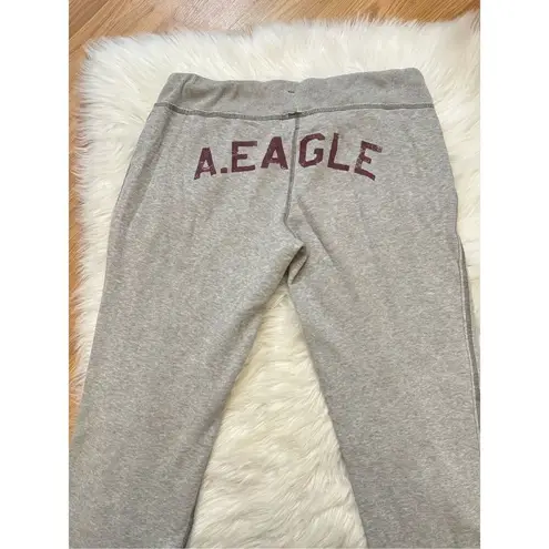 American Eagle  Vintage Y2K Low Rise Logo Sweatpants Gray  M