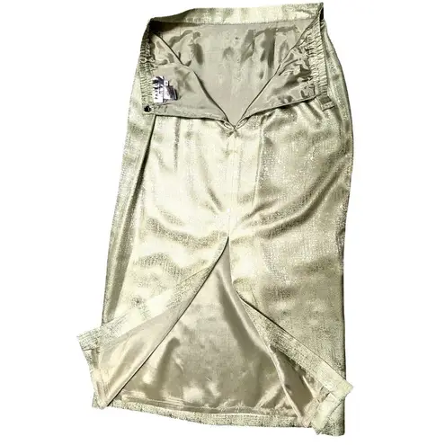 Papell Petites Vintage 90s 8P Sage Green Silk Beaded Skirt Suit Mother Bride