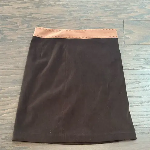 J. McLaughlin  Wrap Skirt - Hardware Closure BrownFaux Suede Size 2