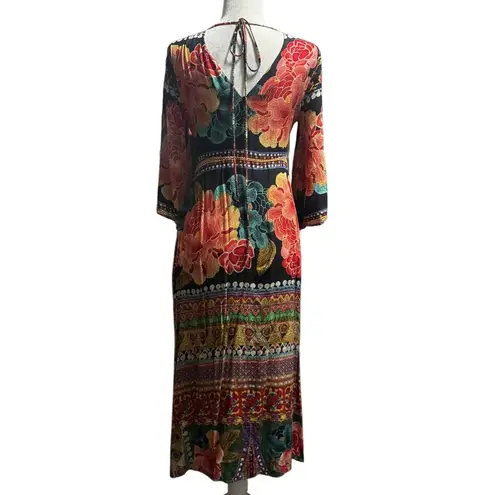 Farm Rio “Rio de Janeiro Rosario” Boho Floral Midi Dress Size Small