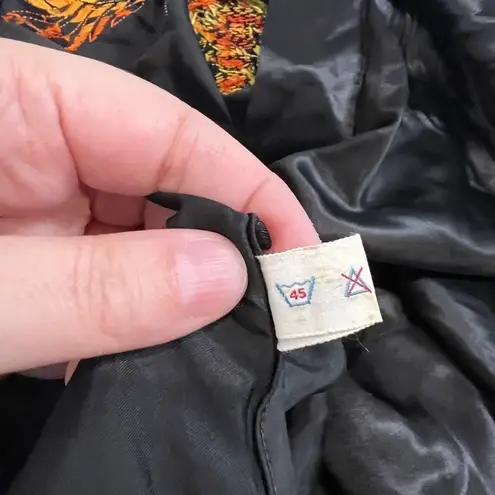 Golden Bee Black Dragon Embroidered 100% Pure Silk Kimono Robe