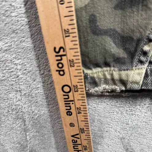 AMO Slouch Trousers 24 Camo Print Pants Distressed Utilitarian Military Grunge Green