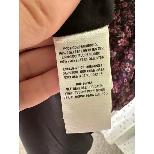 Julia Jordan Floral Chiffon Mockneck Tie-Back A Line High-Low Lined Midi Dress 4