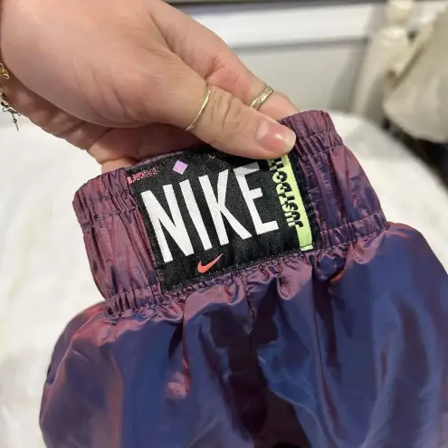 Nike  Shorts Womens X Small Purple Lined‎ Iridescent Windbreaker Trunks