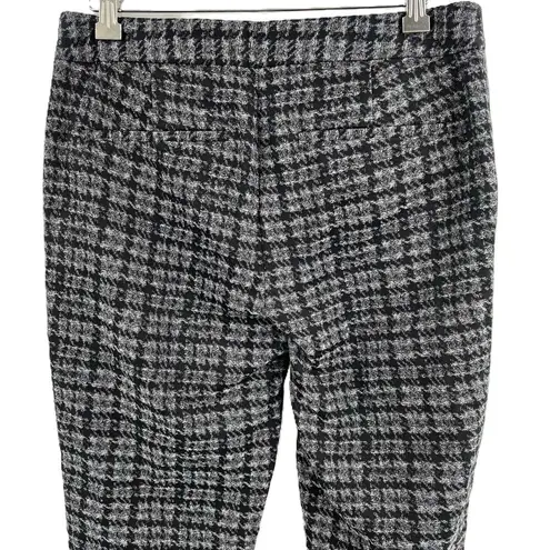 Theory  Gray Black Houndstooth Easy Slim Leg Trouser Stretch Pants Womens Size 2