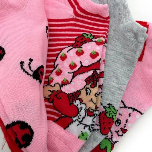 Strawberry Shortcake Womens No Show Socks Pink Red Fun Cute Gift 5 Pairs
