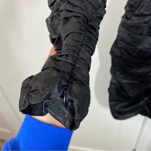 Hunter Bell Ariana Ruched Long Sleeve Black Onyx Dress size 0 NWT LBD sexy prom