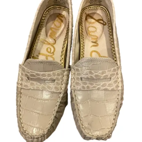 Sam Edelman  leather Filly penny loafer croc embossed