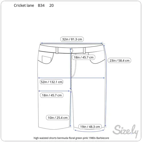 Blair high waisted shorts bermuda floral green pink 1980s Barbiecore