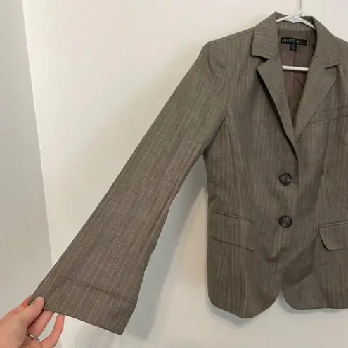 LAFAYETTE 148 NEW YORK Tan Dark Brown Pink Pinstripe Stripe WOOL Blazer Jacket 6