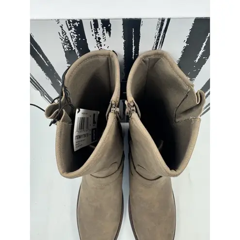 Dv By Dolce Vita Women Side Zip Buckle Moto Bike Boot Dark Taupe Size 8