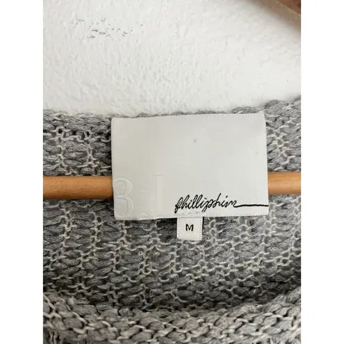 3.1 Phillip Lim Women's Gray Linen Blend Slouchy Knit Sweater M Coastal Grandma