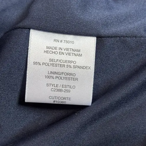 Crescent & Willough Women's Blazer Size M Navy Blue Floral One Button 3/4 Sleeve Size M