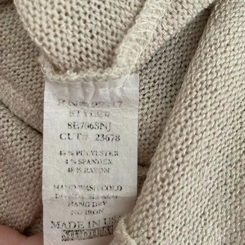 Moa Moa Bow Detail Pullover Sweater in Cream Color Womens Size Medium