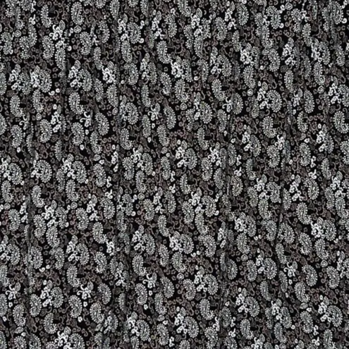 Beach Lunch Lounge Shirt Womens Small Black White Paisley Popover Boho Casual