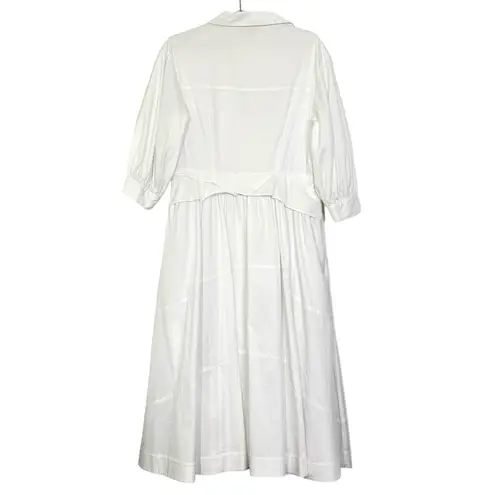 Cinq à Sept Cinq a Sept Camron Poplin Midi Dress 3/4 Sleeve White