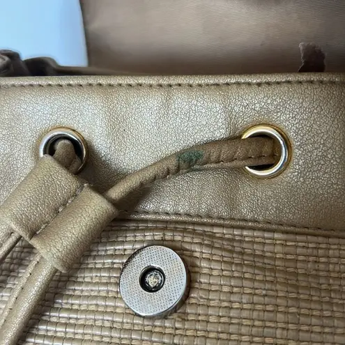 Etienne Aigner Crossbody Bag Woven Metallic Gold Adjustable Strap Vintage