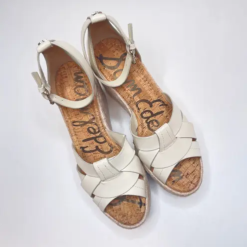 Sam Edelman | Modern Ivory Boho Woven Leather Wedges Marietta