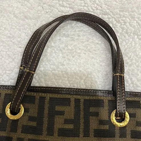 Fendi Authentic  Zucca Brown Canvas Tote Bag