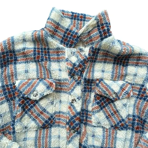 Thread & Supply Multicolor Plaid Teddy Jacket Blue Size L