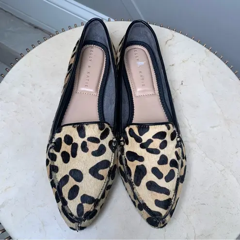 Kelly & Katie Kelly & Kellie Brown Black Animal Print Leather Flat Shoe