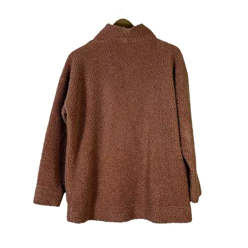Haven Well Within Sherpa Fleece Quarter Zip Pullover Womens M Brown Cozy Soft Size M