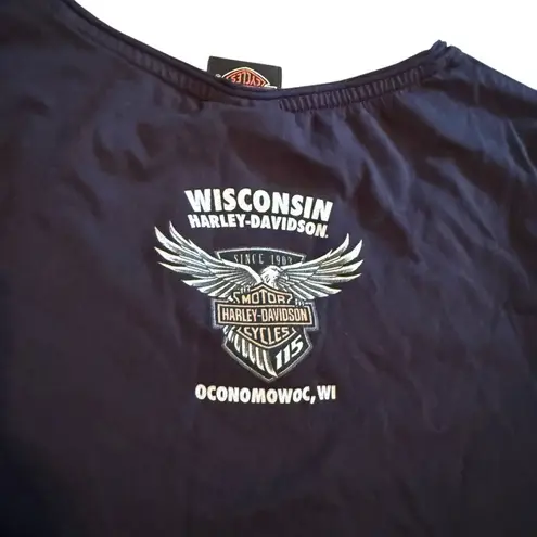 Harley Davidson Size S Live To Ride Rhinestone Bedazzled Tee Black AOP Bling