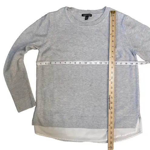 Hilary Radley Vintage Sz L Women's Gray Ribbed Peek A Boo Blouse Sweater Read