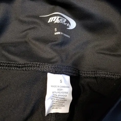 MTA Sport Black Textures Leggings Flat Seam S