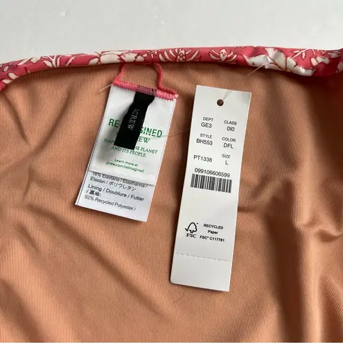 J.Crew  Curved Waist Cheeky Bikini Bottom In Tossed Floral Pink Size L New