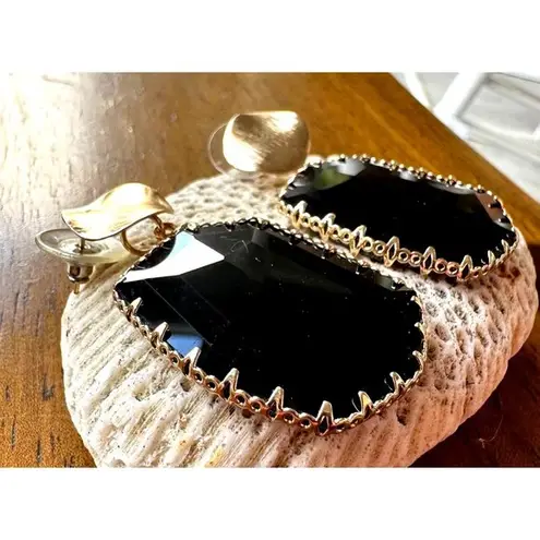 Black Glass Geometric Earrings New Formal Wedding Party Cruise Dinner Dr…