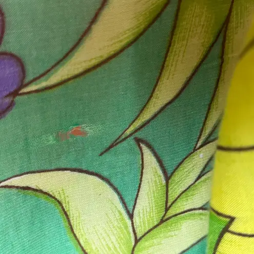 Rene derby Colorful Floral Women's Dress Size Medium. E96 Green