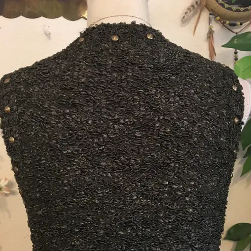 Alberto Makali textured soft knit stud accent top