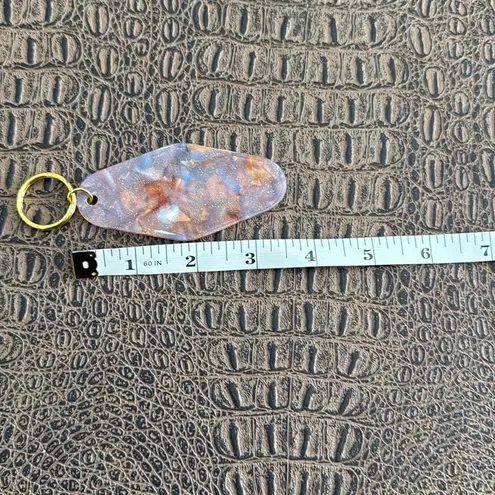 Pisces Zodiac Glitter Keychain Purple Marbled Acrylic Astrological Gift Pink