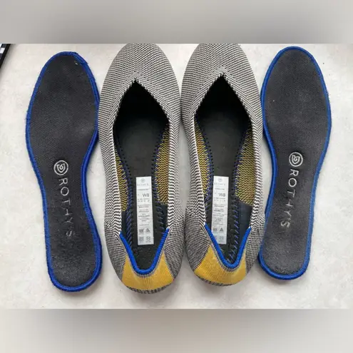 Rothy's Rothy’s 8W round toe flats black yellow