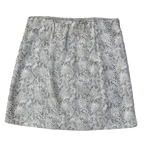 potter's pot Mini Skirt Snakeskin Print Faux Button Front Pull-on Size L Large