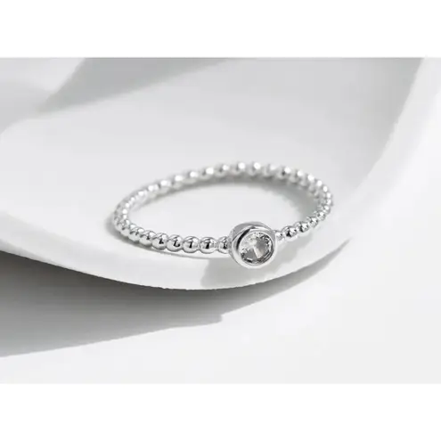 Boutique SALE 14k Platinum Beaded Bezel Diamond Ring, GRA Certificate