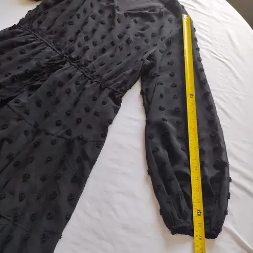 KIRUNDO Women’s Dress Long Sleeves V Neck Flowy Mini Dress Swiss Dot XL.