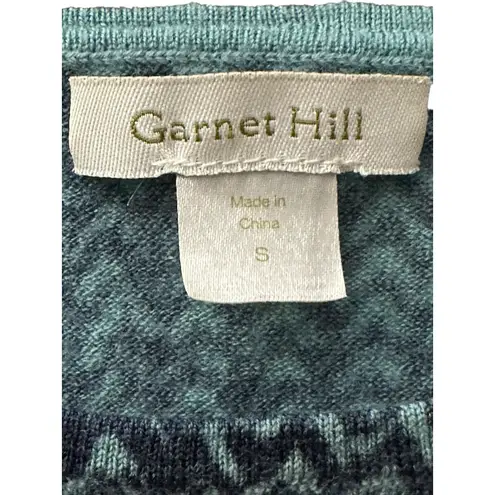 Garnet Hill Garnet Hill Women's Size Small Black Blue Thread Knit Sweater 100% Wool #HH5-4