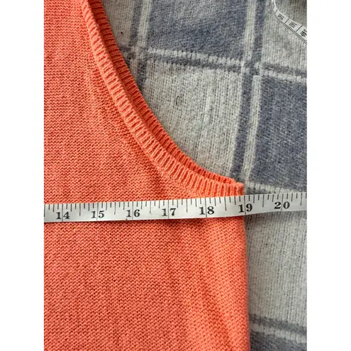 Charter Club Womens Knit Tank Top Sleeveless Casual Coral Cotton Linen Medium