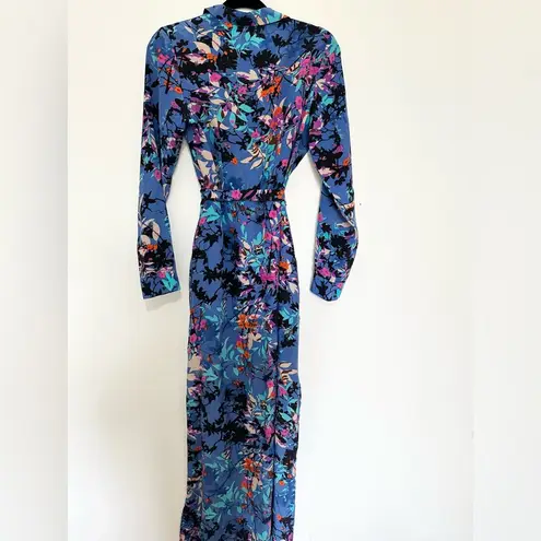 Yumi Kim Elegant Blue Long Sleeve Dress maxi small silk wrap dress