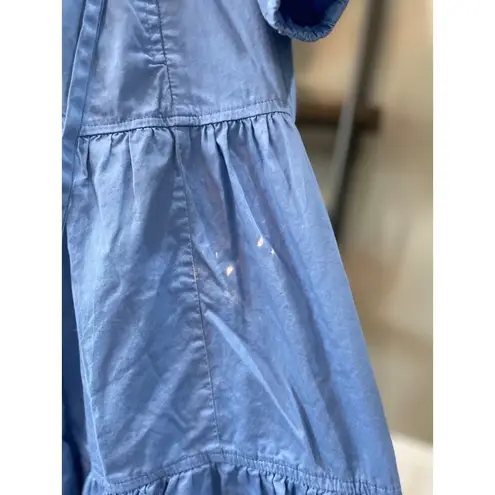 Sweet Baby Jamie Tiered Wrap Midi Dress Blue Womens Size Small