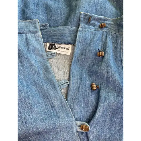 Vintage Denim Wrap Around Skirt Wooden Barrel Button XS/S SEE MEASUREMENTS Blue