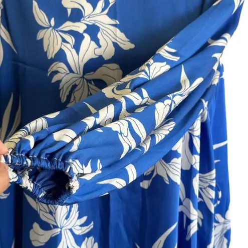 Alexis for Target Blue Floral Print Swing satin Mini dress size S