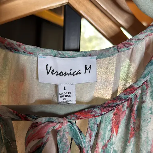 Veronica M NWT MYRANDA CHIFFON SLEEVELESS SMOCKED MINI DRESS SIZE LARGE