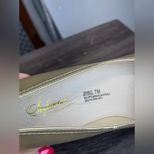 Sofwear Elegant feminine flirty women's shoes with bow and pointed heel Gold 7